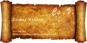 Csaby Viktor névjegykártya
